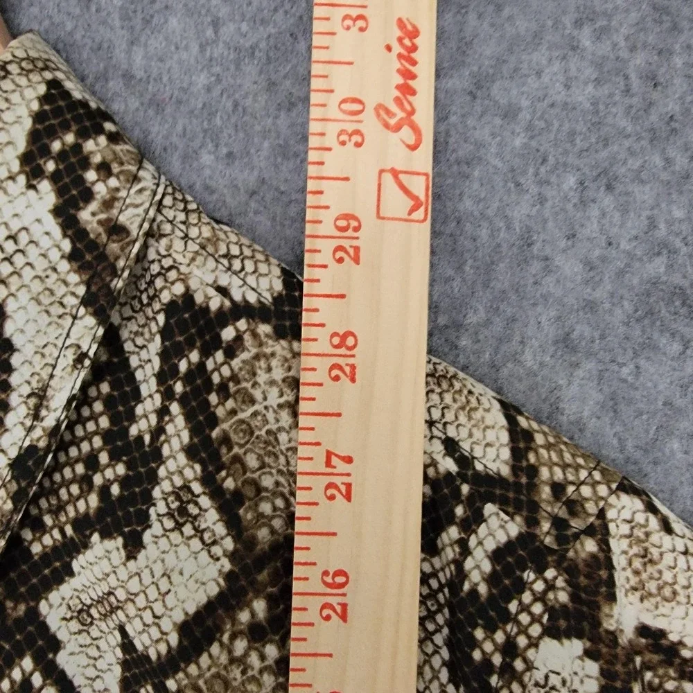 Michael Michael Kors Shirt Womens 1X Brown Black‎ Snake Print Button Front Plus